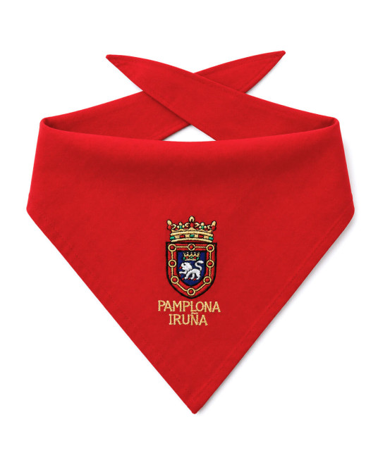 Pañuelo San Fermin Bordado Escudo - Pañuelos Sanfermines