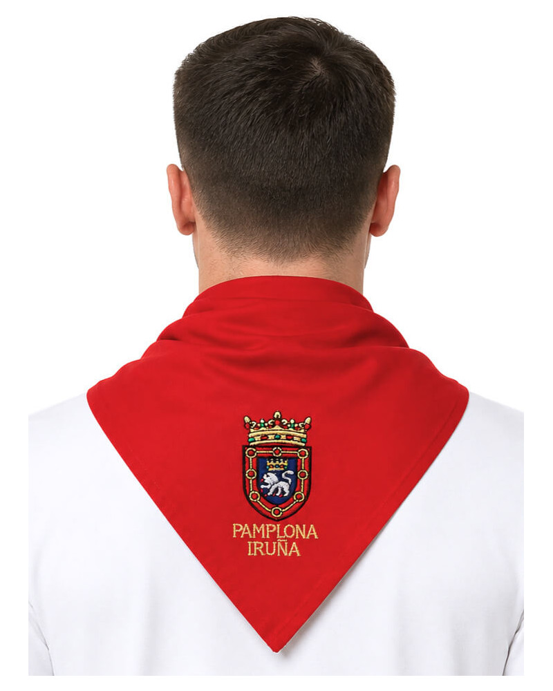 Pañuelo San Fermin Bordado Escudo - Pañuelos Sanfermines