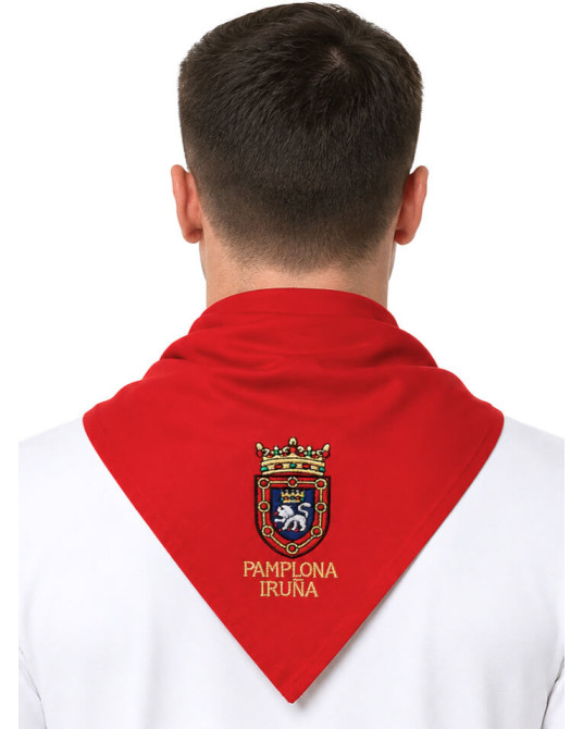 Pañuelo San Fermin Bordado Escudo - Pañuelos Sanfermines