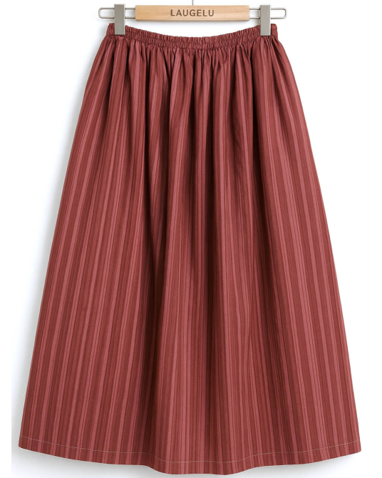 Falda Casera Rayas Granate Para Mujer - Trajes Regionales