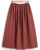 Falda Casera Rayas Granate Para Mujer - Trajes Regionales
