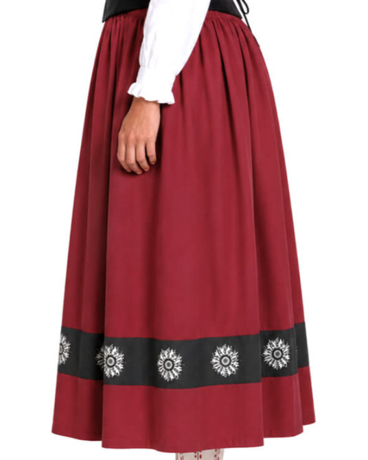 Falda Casera Granate Eguzkilore Mujer - Trajes Regionales Vascos