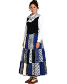 Traje de Aldeana Azul Parches Corpiño Mujer - Trajes Regionales Vascos