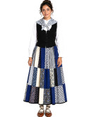 Traje de Neska Azul Patchwork Corpiño Mujer - Euskal Jantziak
