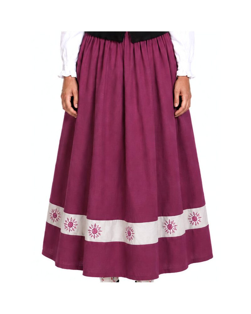 Falda Aldeana Morada Eguzkilore - Trajes Regionales Vascos