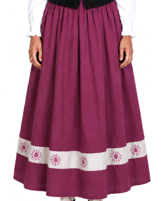 Falda Aldeana Morada Eguzkilore - Trajes Regionales Vascos