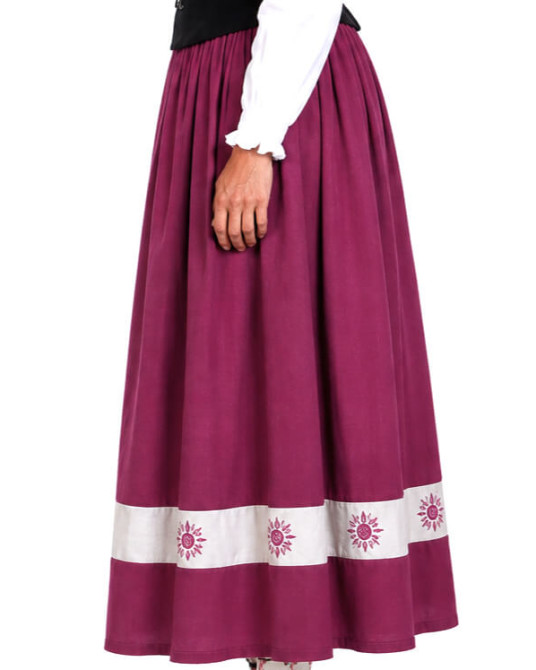 Falda Casera Granate Eguzkilore Mujer - Trajes Regionales Vascos