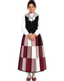 Traje de Neska Granate Patchwork Corpiño Mujer - Euskal Jantziak