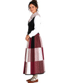 Traje de Neska o baserritarra granate Mujer - Trajes Regionales Vascos