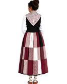 Traje de Aldeana Granate Parches Corpiño Mujer - Trajes Regionales Vascos
