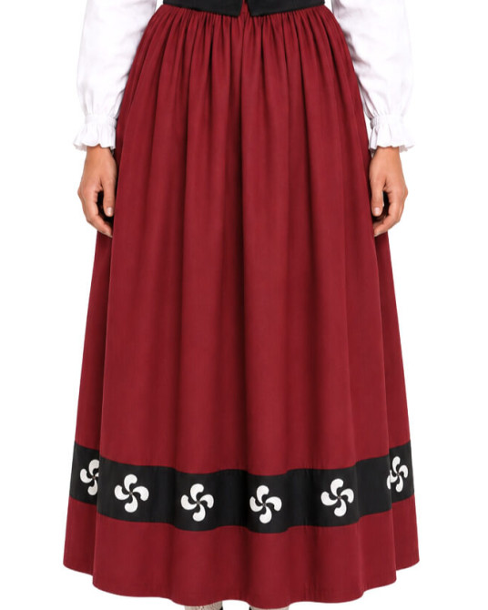 Falda Baserritarra o Neska Granate Lauburu - Euskal Jantziak