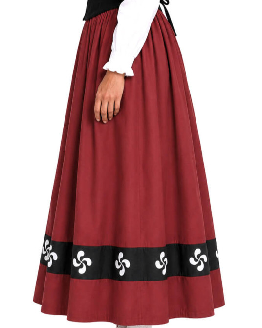 Falda Casera Granate Lauburu Mujer - Trajes Regionales Vascos