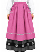 Delantal Aldeana Rosa Fucsia Largo - Delantales Trajes Regionales