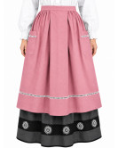 Delantal Aldeana Rosa Claro Largo - Delantales Trajes Regionales