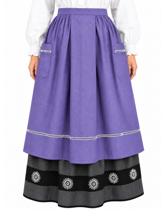 Delantal Aldeana Morado Largo - Delantales Trajes Regionales