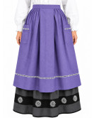 Delantal Aldeana Morado Largo - Delantales Trajes Regionales