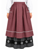 Delantal Aldeana Granate Oscuro Largo - Delantales Trajes Regionales