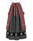 Delantal Aldeana Granate Oscuro Largo - Delantales Trajes Regionales Vascos