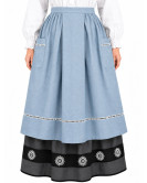 Delantal Aldeana Azul Celeste Largo - Delantales Trajes Regionales