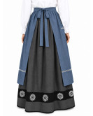 Delantal Aldeana Azul Marino Largo - Delantales Trajes Regionales Vascos