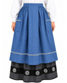 Delantal Aldeana Azul Largo - Delantales Trajes Regionales