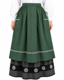 Delantal Aldeana Verde Oscuro Largo - Delantales Trajes Regionales