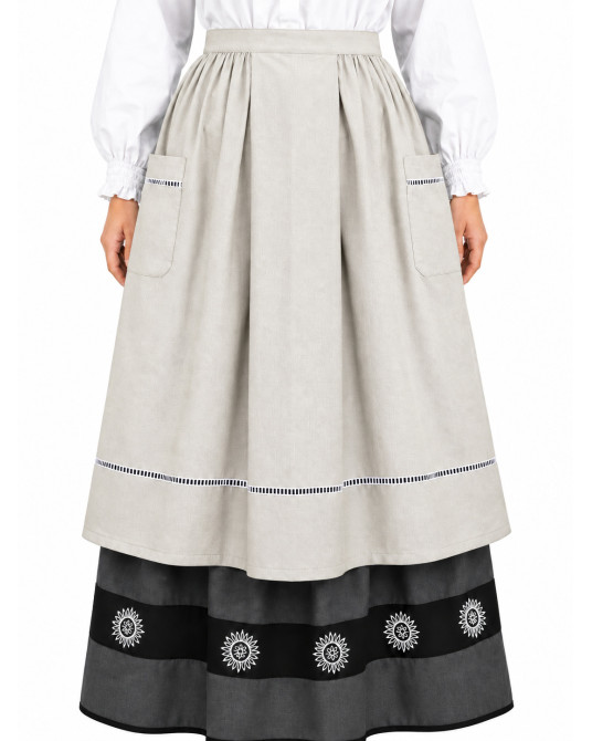 Delantal Aldeana Crudo Largo - Delantales Trajes Regionales
