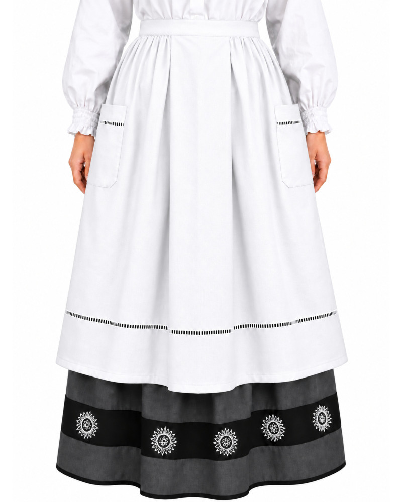 Delantal Aldeana Blanco Largo - Delantales Trajes Regionales