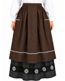 Delantal Aldeana Marron Largo - Delantales Trajes Regionales