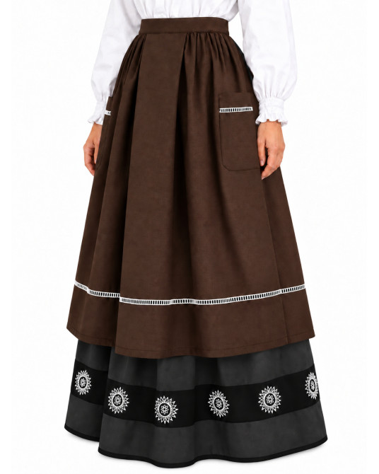 Delantal Casera Marron Largo - Delantales Trajes Regionales