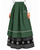 Delantal Casera Verde Oscuro Largo - Delantales Trajes Regionales