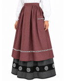 Delantal Casera Granate Oscuro Largo - Delantales Trajes Regionales