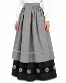Delantal Aldeana Gris Oscuro Largo - Delantales Trajes Regionales