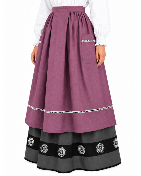 Delantal Casrera Berenjena Largo - Delantales Trajes Regionales