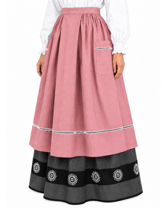 Delantal Casera Rosa Claro Largo - Delantales Trajes Regionales Vascos