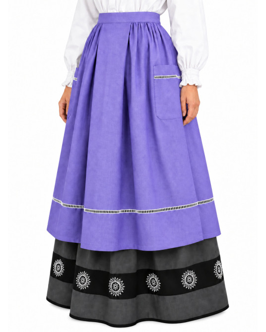 Delantal Casera Morado Largo - Delantales Trajes Regionales