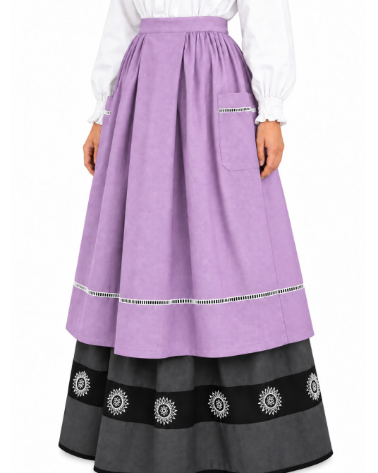Delantal Casera Lila Largo - Delantales Trajes Regionales
