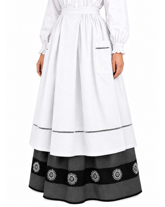 Delantal Casera Blanco Largo - Delantales Trajes Regionales