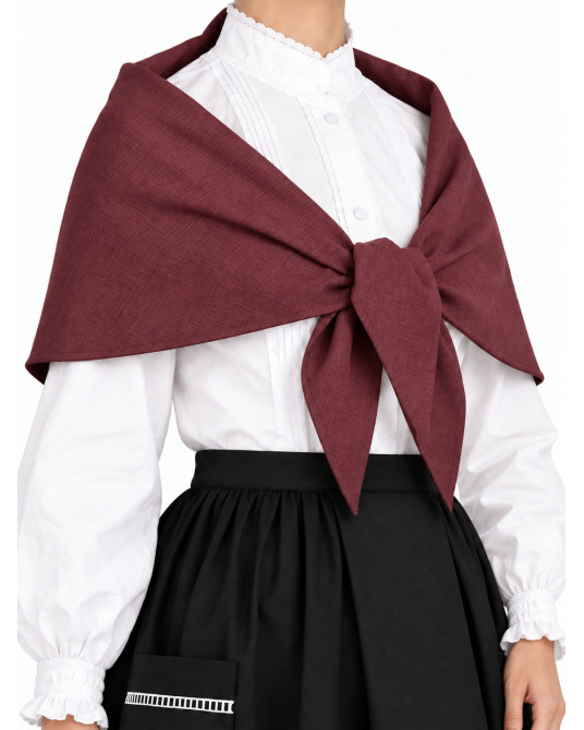 Pañuelo Aldeana Grande Granate Oscuro - Pañuelos Trajes Regionales