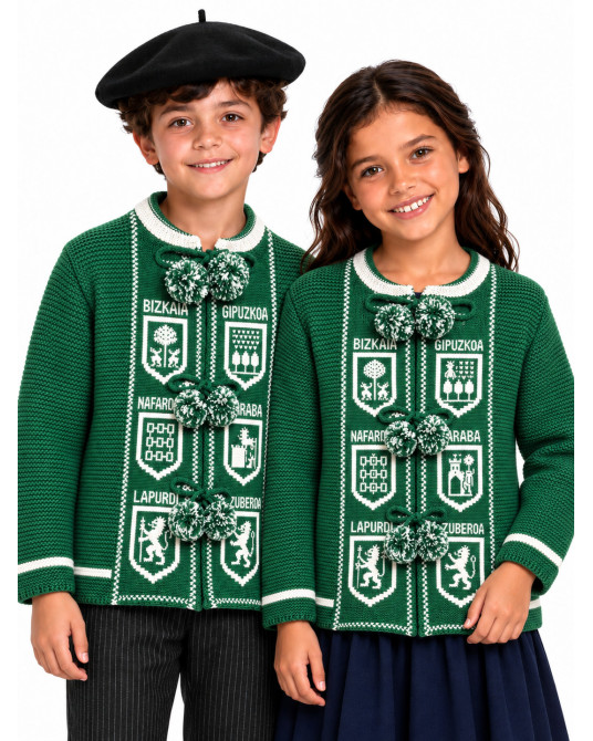 Mendigoizale Infantil Provincias Verde - Chaquetas y Kaikus