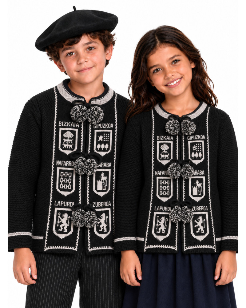 Mendigoizale Infantil Provincias Negro - Chaquetas y Kaikus