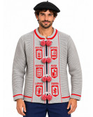 Mendigoizale - Kaiku de Hombre Gris con rojo - Chaquetas Vascas