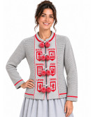 Mendigoizale - Kaiku de Mujer Gris con rojo - Chaquetas Vascas