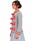 Mendigoizale - Kaiku de Mujer Gris y rojo - Trajes regionales vascos