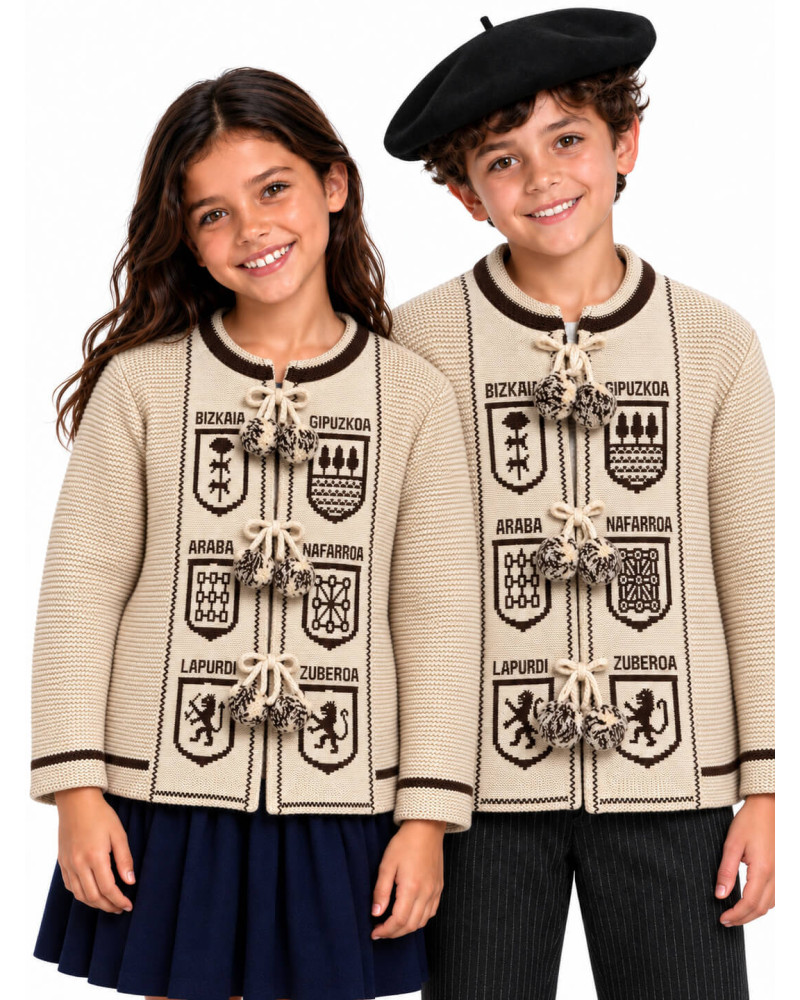 Mendigoizale Infantil Provincias Beige y Marron - Chaquetas y Kaikus