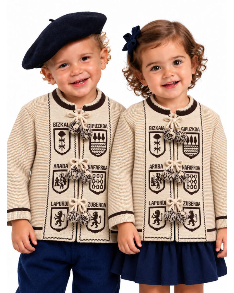 Mendigoizale Bebe Provincias Beige y Marron - Chaquetas y Kaikus