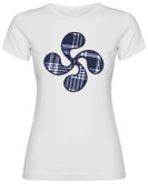 Camiseta Mujer Lauburu Cuadros Bordado - Trajes Regionales Vascos