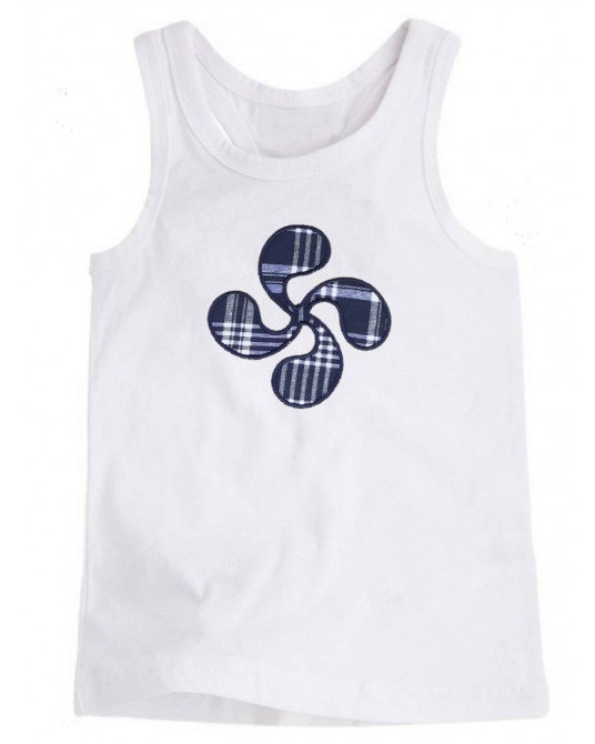Camiseta Niña Lauburu Bordado Tirante Ancho
