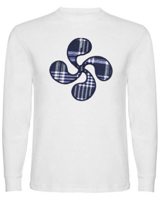 Camiseta Hombre Lauburu Bordado Manga Larga